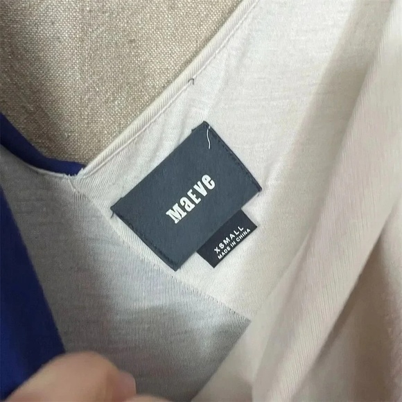 Anthropologie Maeve Elysian Color Block V-Neck Maxi Dress Size XS Sleeveless - Picture 8 of 11